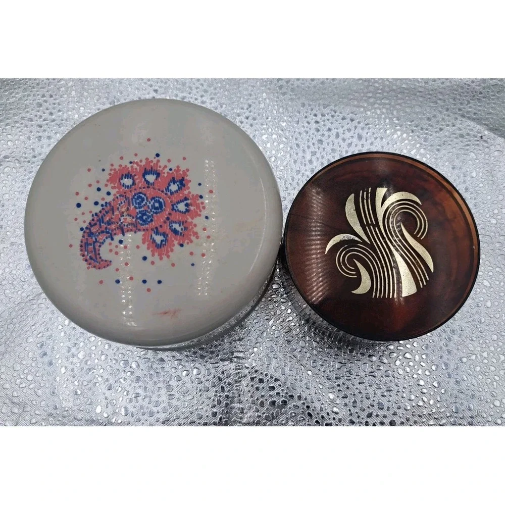 Vtg Interlude Dusting Powder Corn Silk‎ Micron Tortoiseshell Containers Set 2